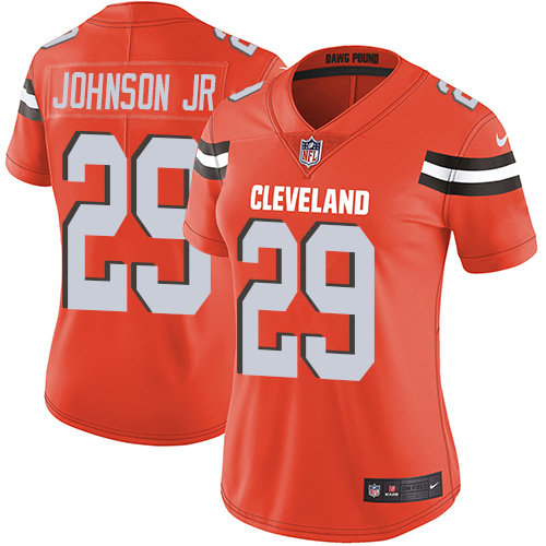Nike Browns #29 Duke Johnson Jr Orange Alternate Women's Stitched NFL Vapor Untouchable Limited Jersey - Click Image to Close